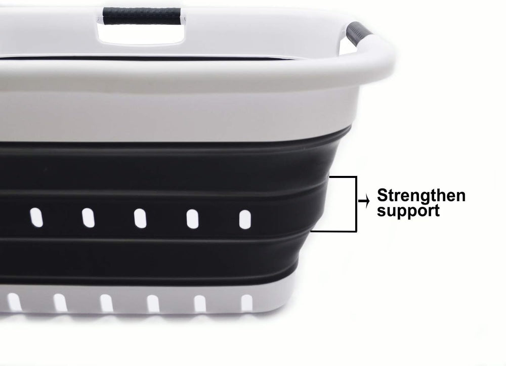 SAMMART 41L (10.8 gallon) Set of 2 Collapsible 3 Handled Plastic Laundry Bask...