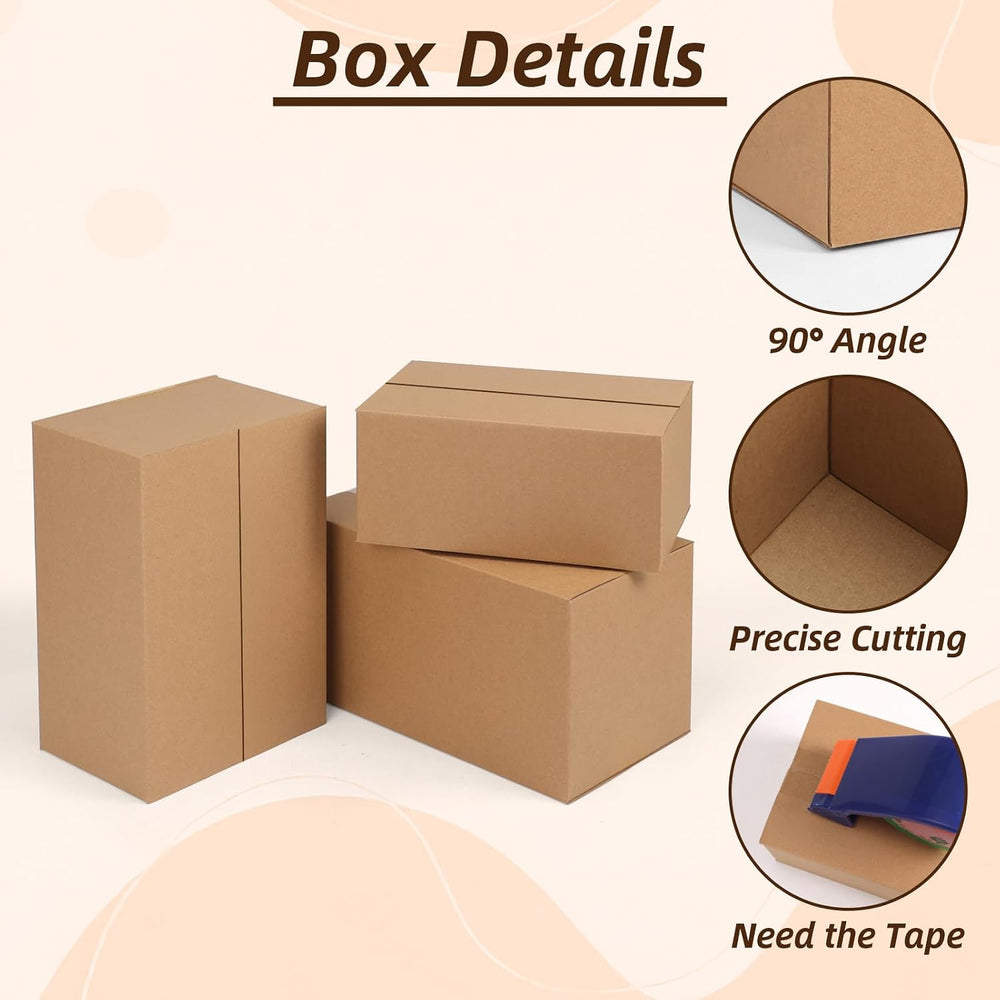 ZBEIVAN Shipping Boxes Mailers Assorted Sizes 11x6x6, 10x7x5, 9x6x4 inches Co...