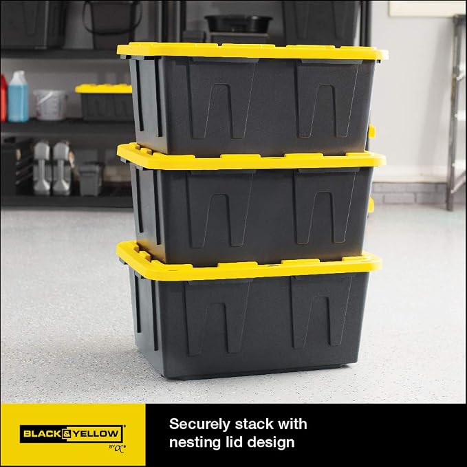 CX Black & Yellow, Shelving Unit and Heavy Duty Storage Containers, Extre...