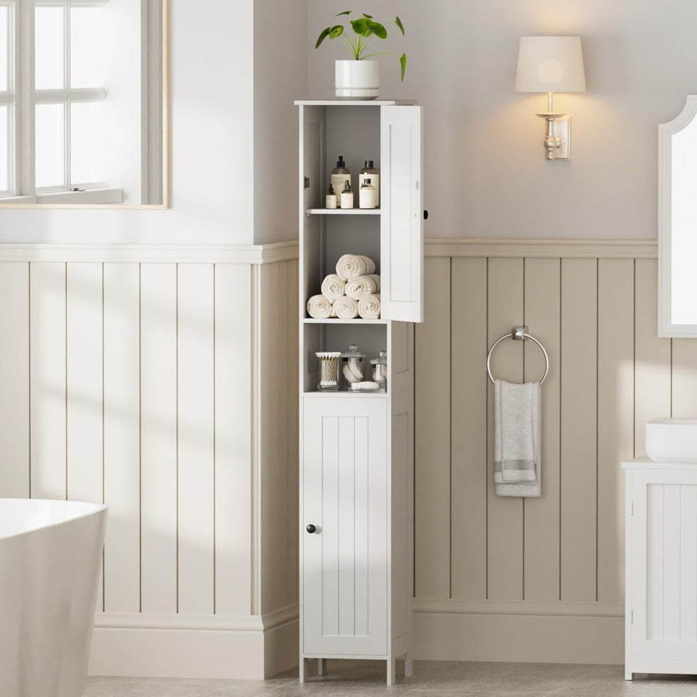 Tall Bathroom Storage Cabinet with 2 Doors, Slim Bathroom Cabinet