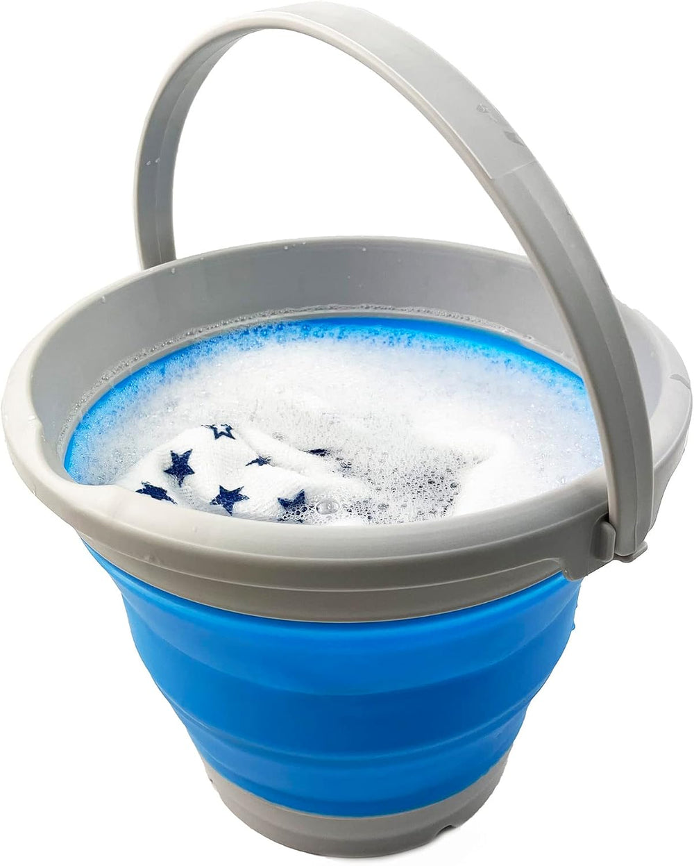SAMMART Collapsible Bucket Set (5.5L (1.4 Gallon) + 10L (2.6 Gallon)) (Grass ...
