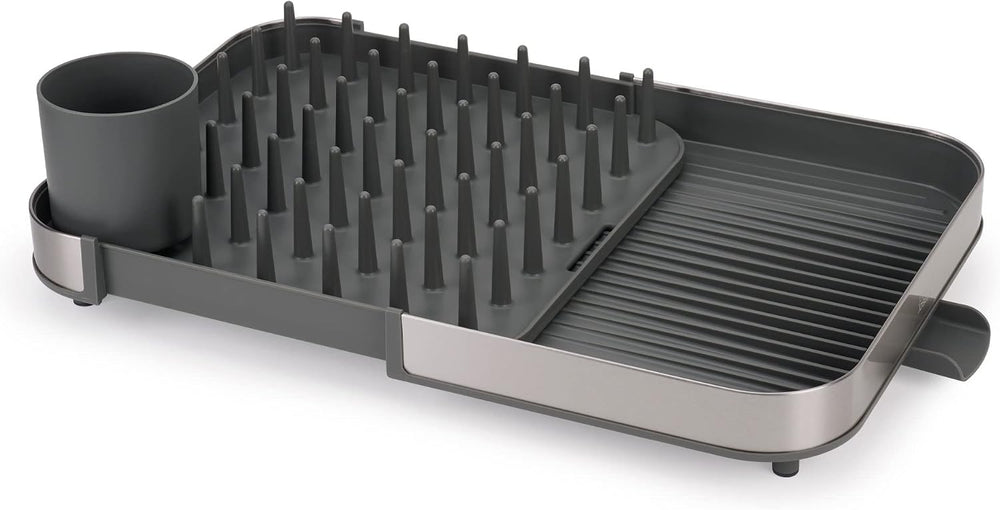Joseph Joseph Duo Expanding Dish Drying Rack with Removable Silverware Holder...