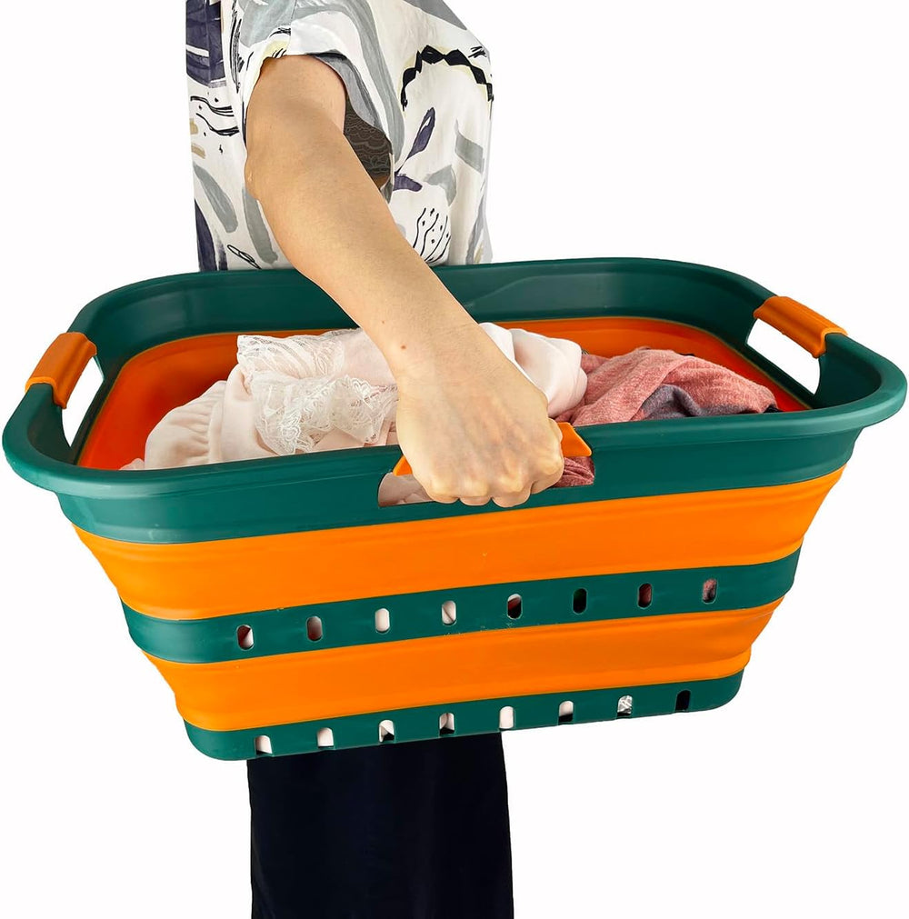 SAMMART 42L (11 gallons) Set of 2 Plastic Foldable Storage Basket/Container -...