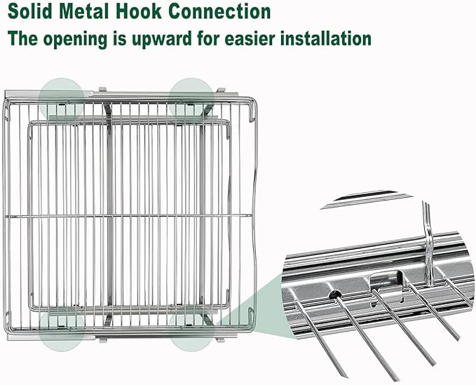 DINDON 2 Tier Pull Out Cabinet Organizer, Double Tier Wire Basket Slide Out