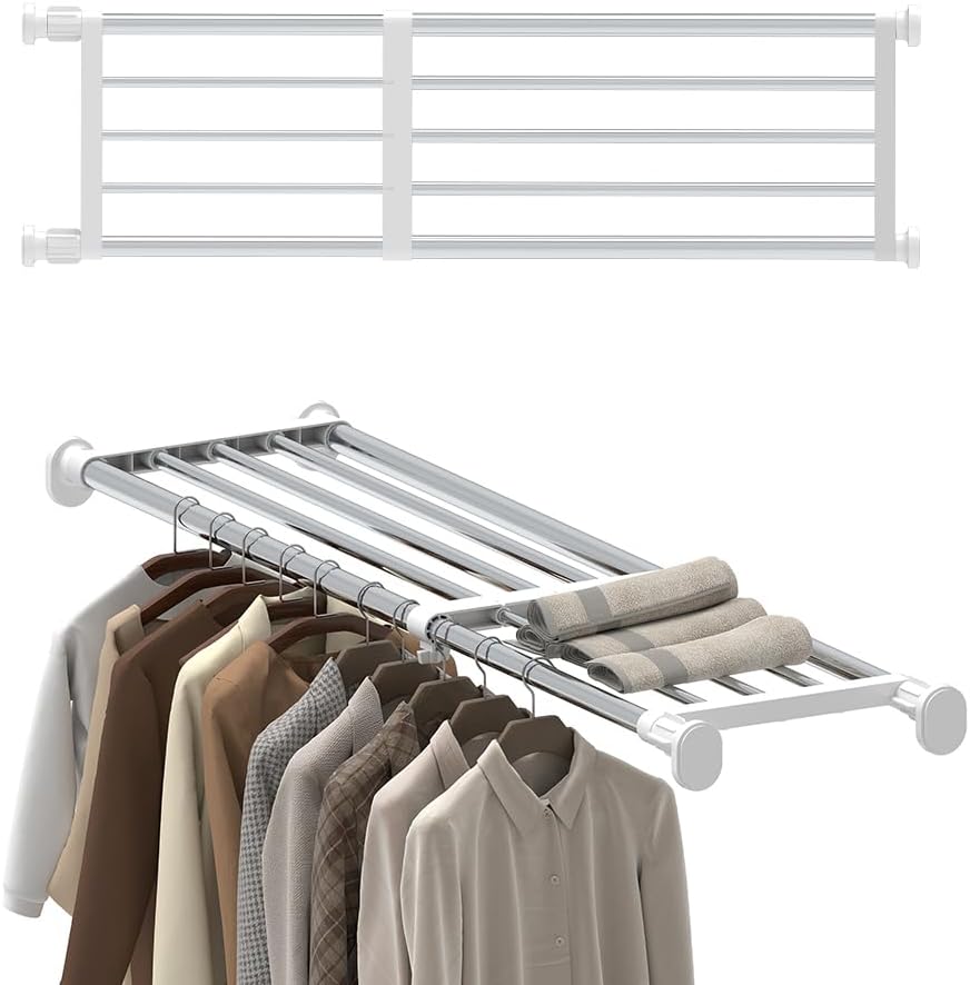 Expandable Shelf Rod Closet Tension Shelf for Closet