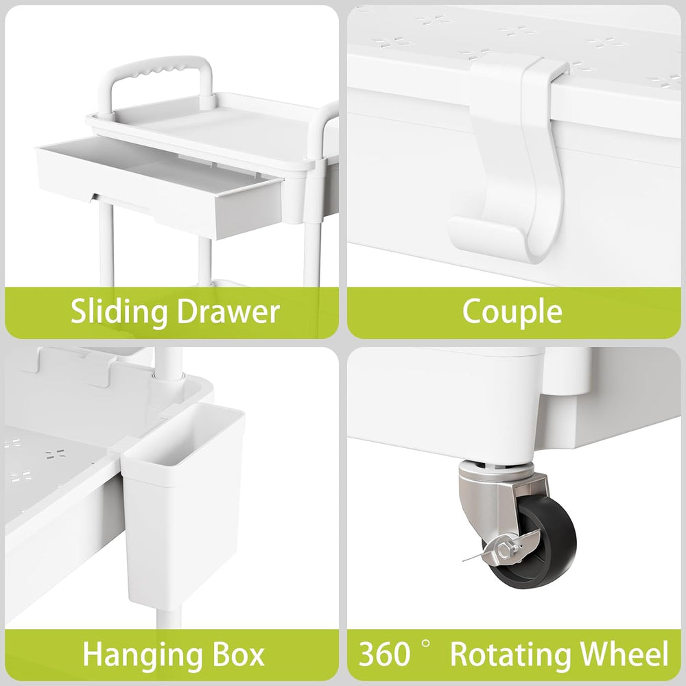 Sorgion 5 Tier Rolling Cart Organizer,Bathroom Cart Organizers with Wheels La...