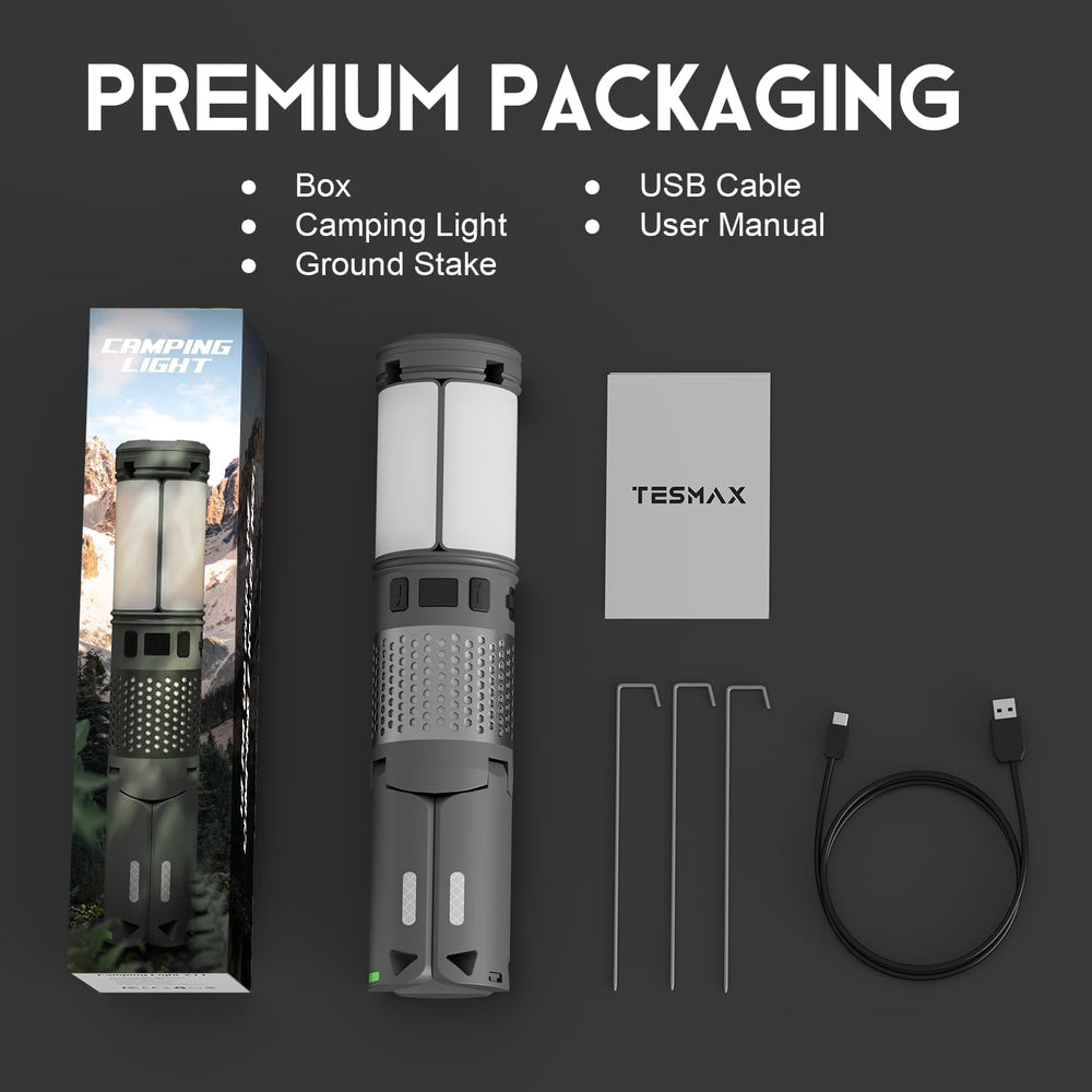 Telescopic Camping Lights with Stand, 40H Playtime, Magnetic Base