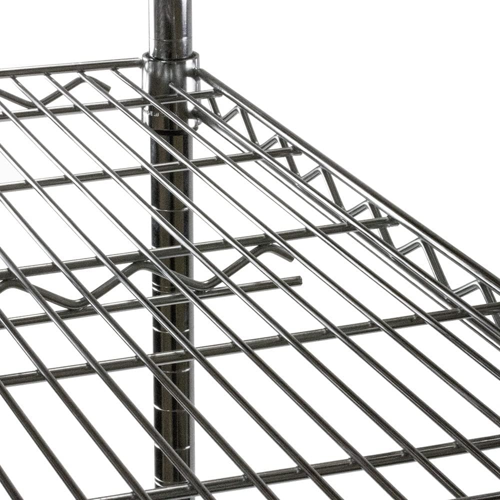 Shelving Inc. 12" d x 48" w x 72" h Black Wire Shelving with 5...
