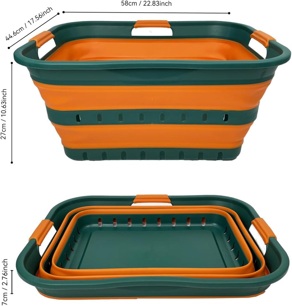 SAMMART 42L (11 gallons) Set of 2 Plastic Foldable Storage Basket/Container -...