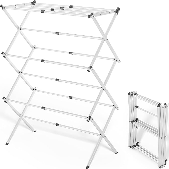 APEXCHASER Clothes Drying Rack, 3-Tier Laundry Drying Rack