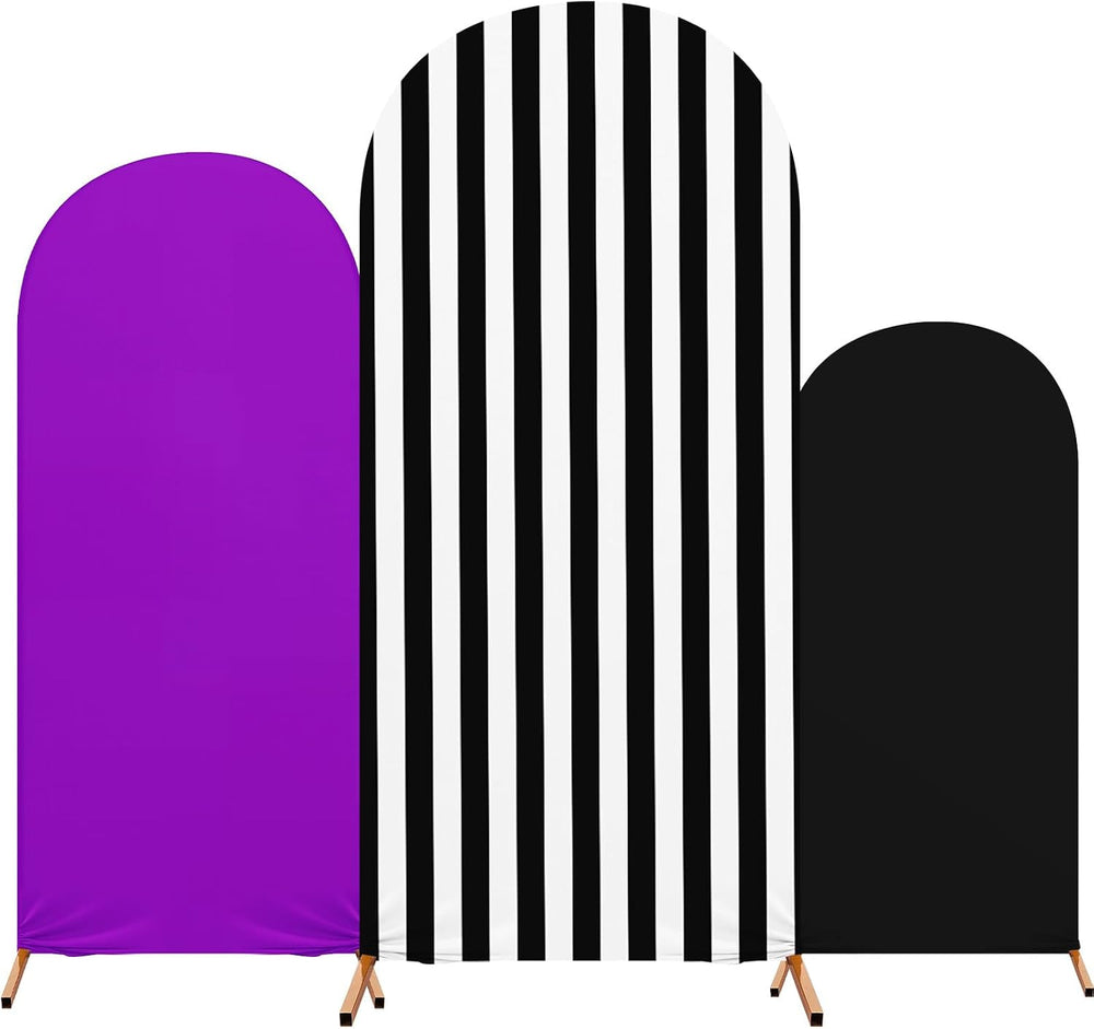 Halloween Arch Backdrop Covers Spandex 4-6ft, Black, Classic