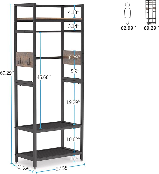 Tribesigns Small Heavy Duty Clothes Rack