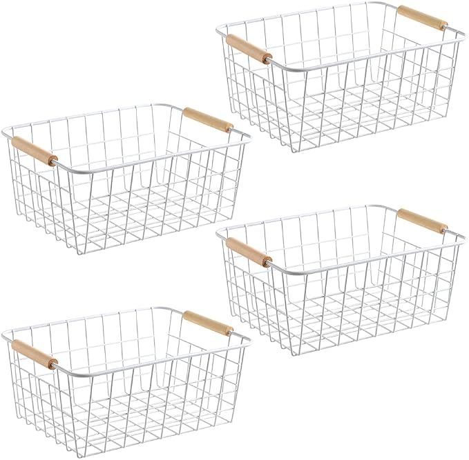 Kitchen Wire Baskets Farmhouse Decor Metal Food Storage Organizer, Household ...