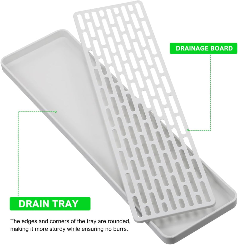 DOITOOL Double Layer Draining Tray: 2Pack Dish Drainer Drying Rack for Kitche...