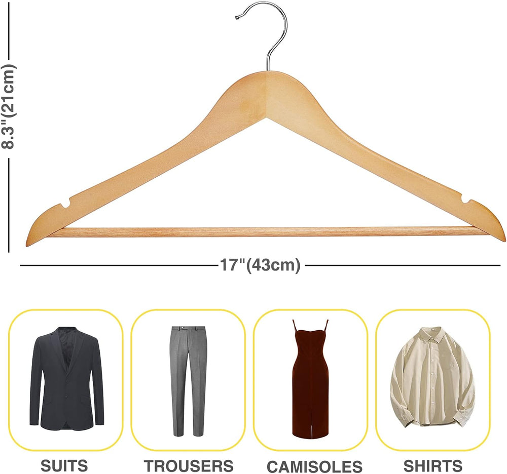 Wooden Hangers 90 Pack,Wooden Clothes Hanger for Daily Used,Heavy Duty Wood H...