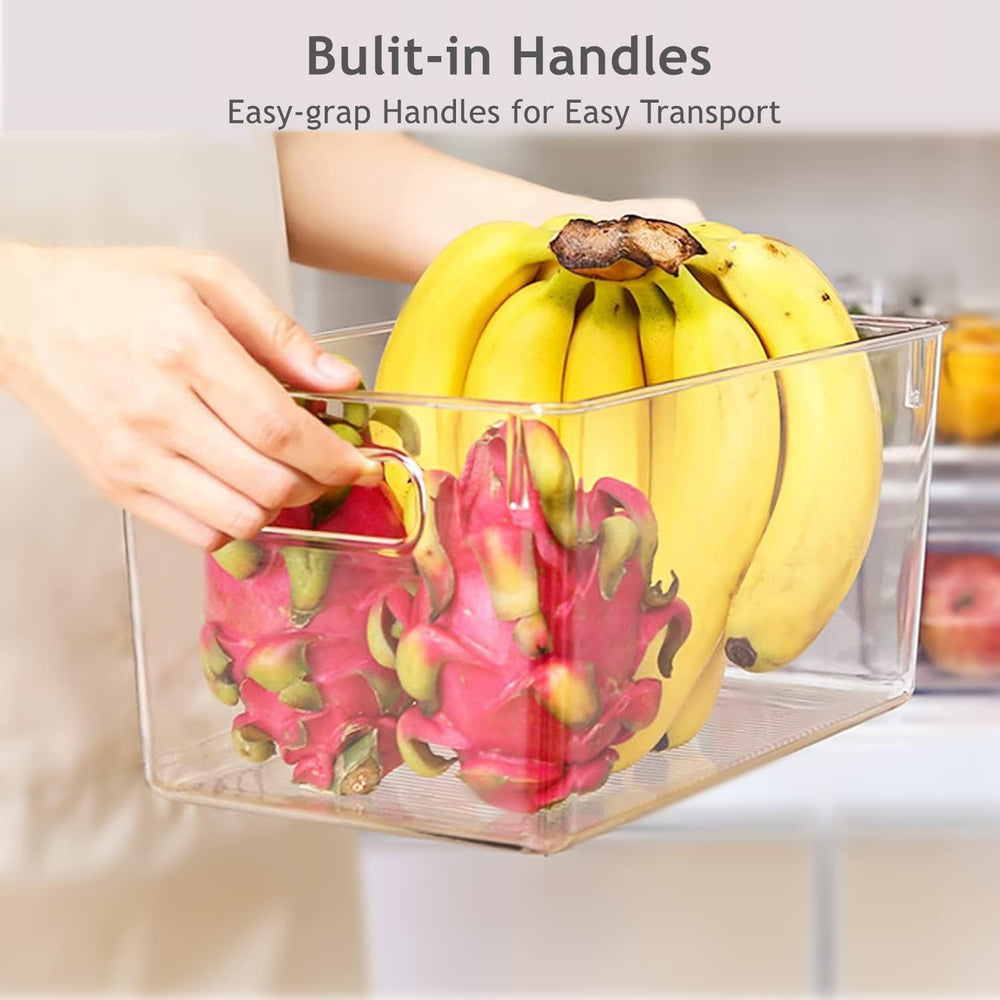 Set of 8 pantry organizers and storage, Clear Plastic Storage Bins for Kitche...