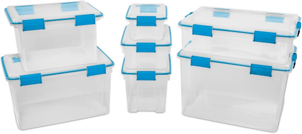 Sterilite Gasket Storage Box with Lids for Home & Office, 12 Quart, 6-Pack