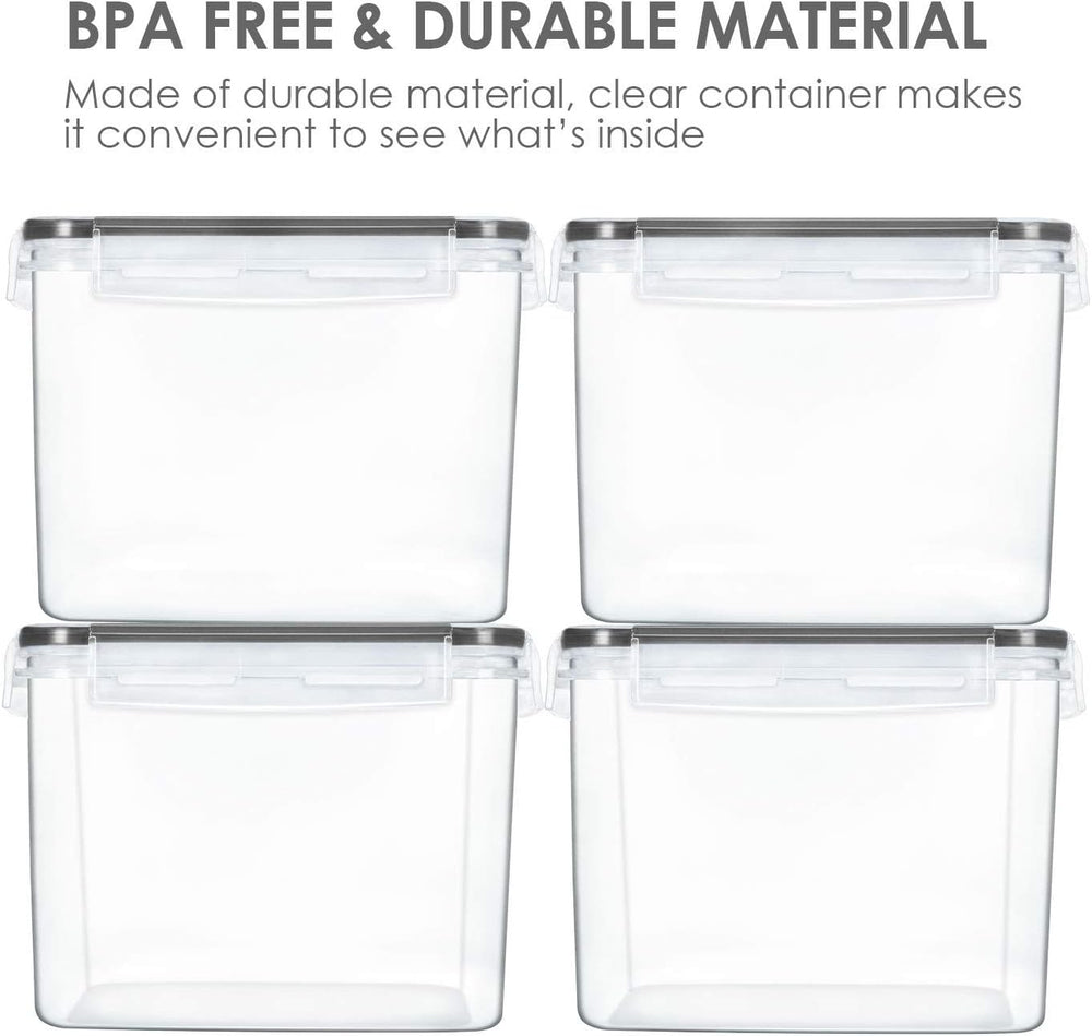 Vtopmart 3.6L Food Storage Containers, 4 PCS, Black