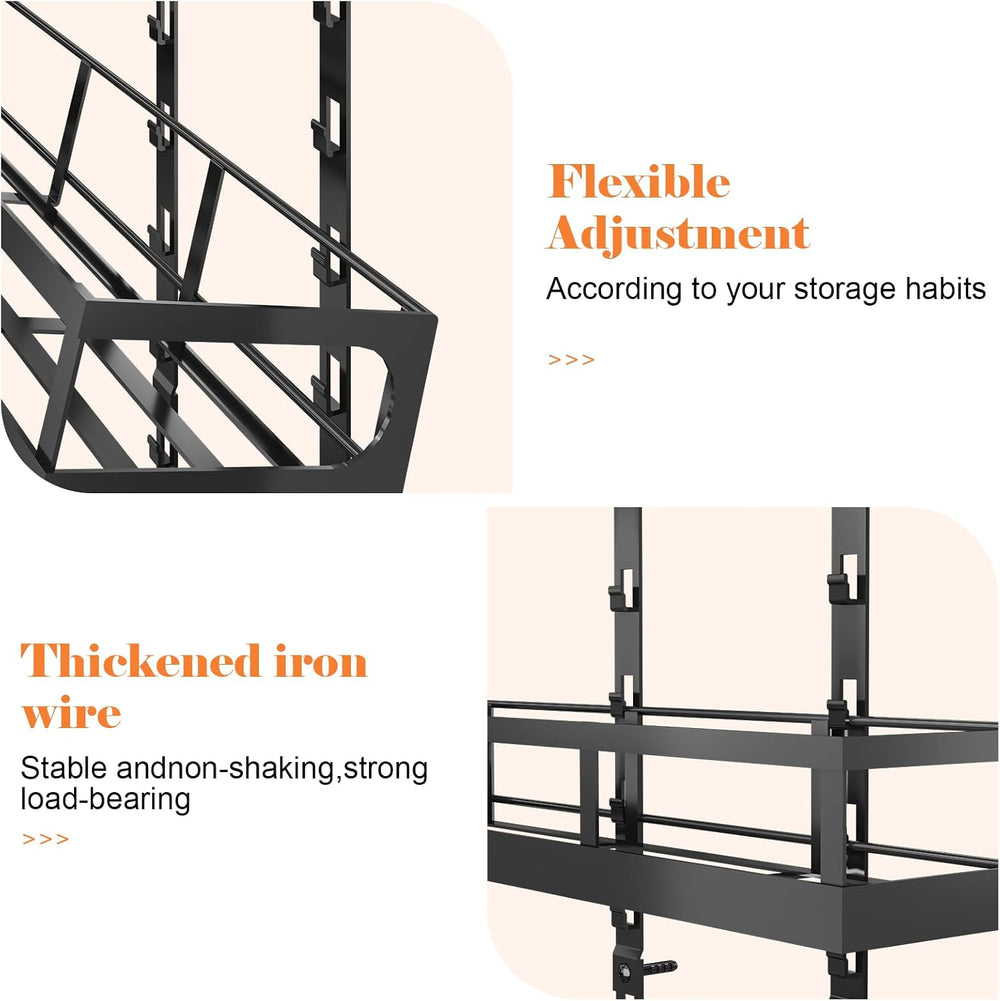 X-cosrack 8-Tier Adjustable Spice Rack – Wall-Mounted Space-Saving Organizer ...