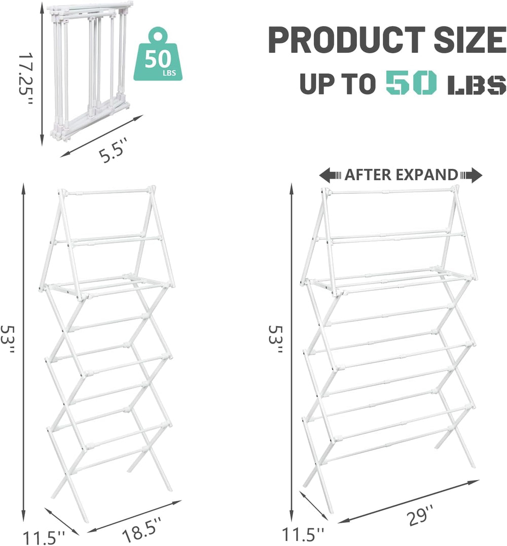 ZOES HOMEWARE 4 Tier Clothes Drying Rack Foldable | Foldable Clothing Drying ...