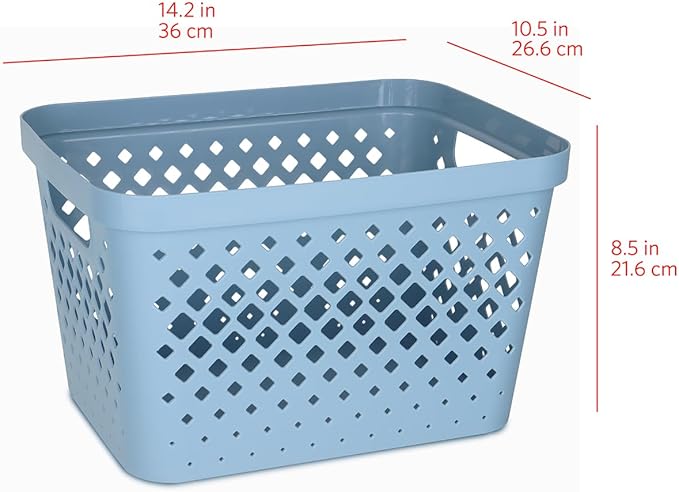 Glad Plastic Storage Basket Set, Value Pack of 6 | Open Storage Bins