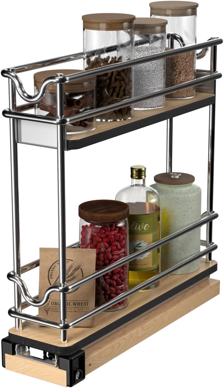 Rev-A-Shelf Narrow 3"W Pullout Upright Organizer for Cabinets