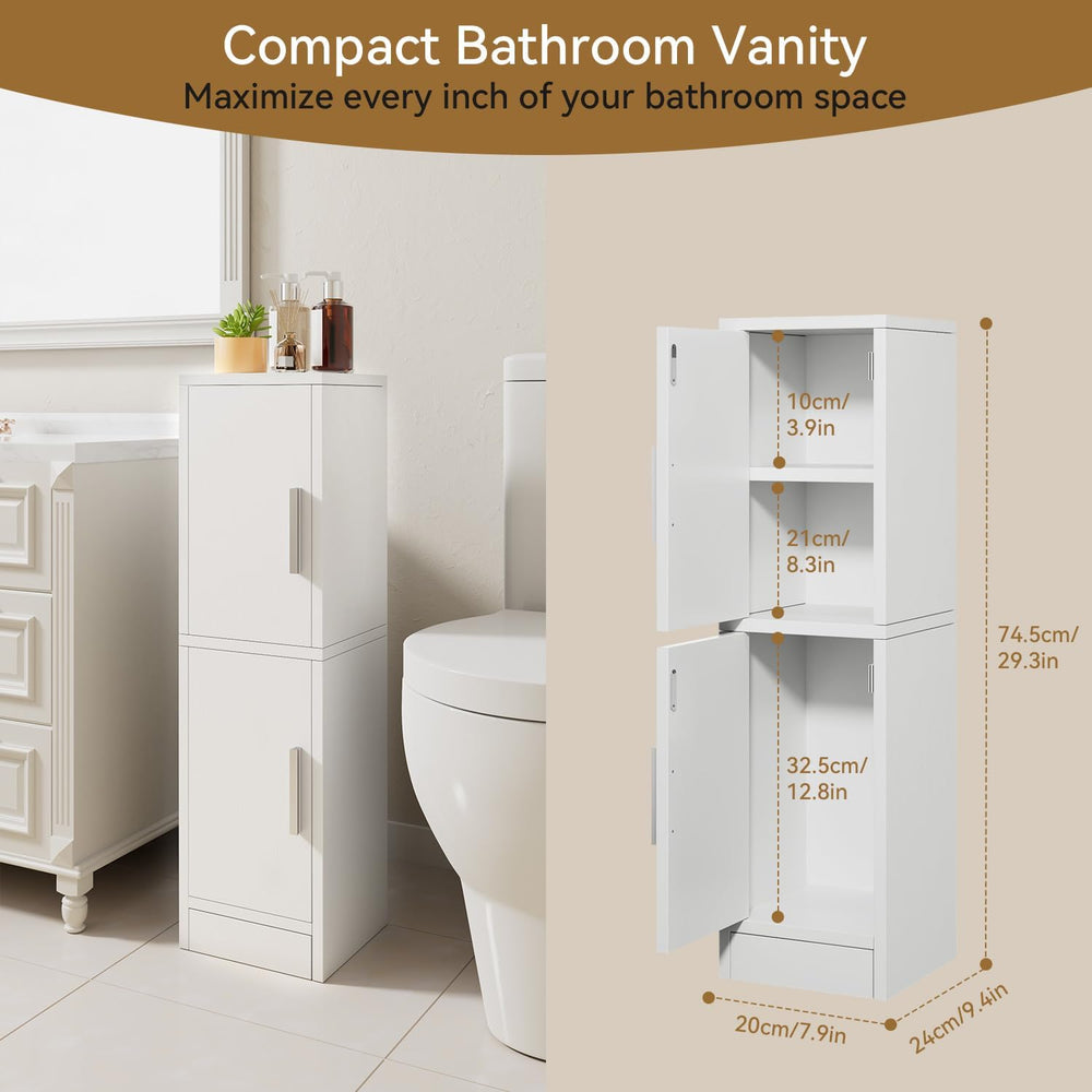 IBUYKE Small Bathroom Storage Cabinet, Narrow Floor Corner Cabinet