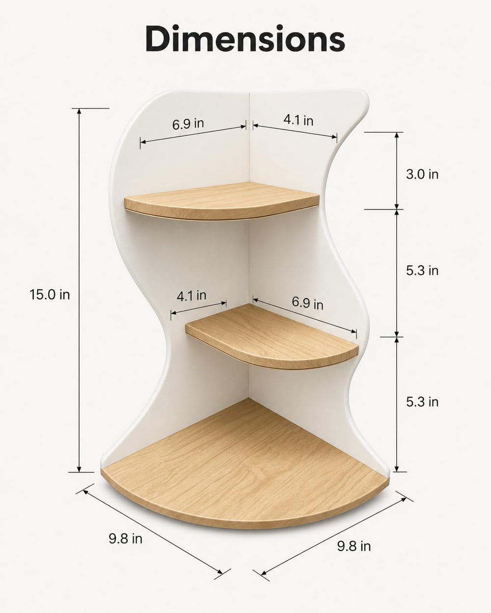 Makeup Organizer Corner Shelf, 3 Tier Vanity Rack, Space Saving Stand