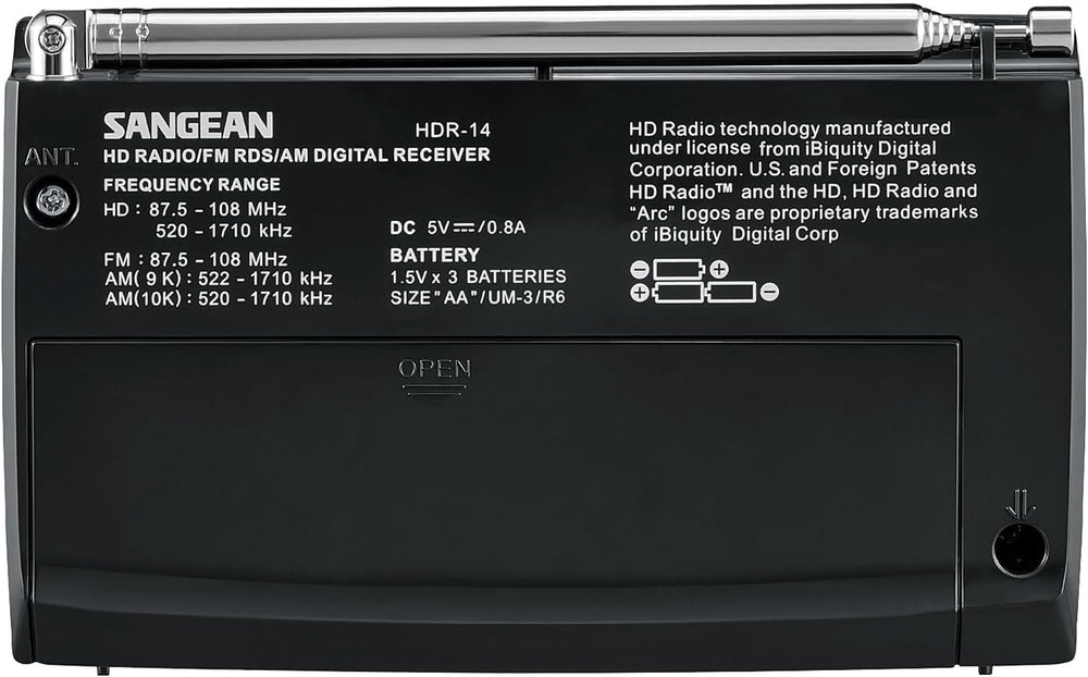 Sangean HDR-14 Portable HD AM/FM Radio with Emergency Alerts
