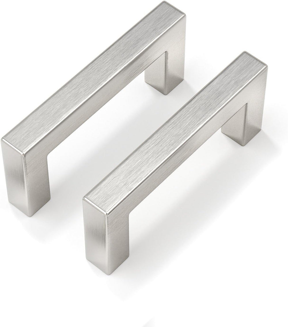Goldenwarm Brushed Nickel Cabinet Pulls 30 Pack 3 Inch, Square Drawer Handles...
