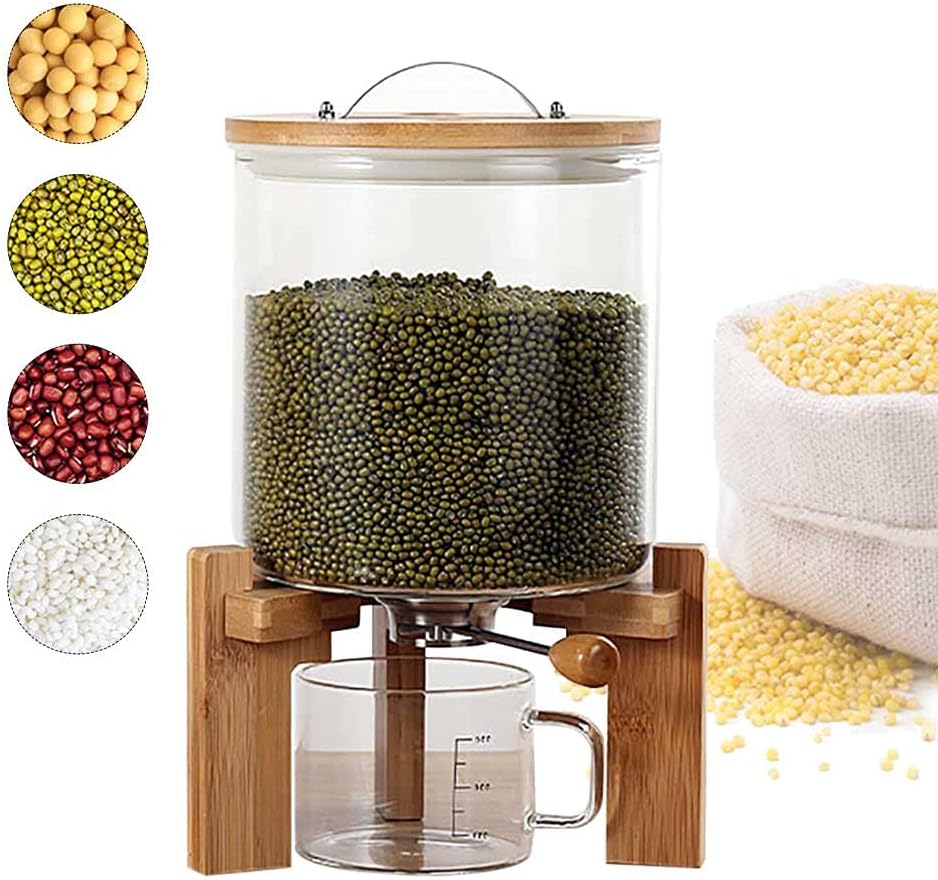Rice Dispenser Food Dispenser Rice Bucket, Rice Storage Dry Food Dispenser Gr...