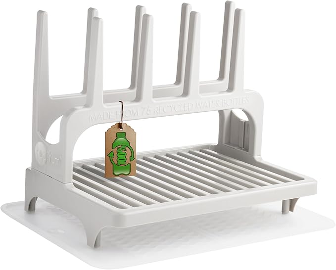 PopYum Seattle Gray Space Saving Drying Rack from 100% Recycled Bottles