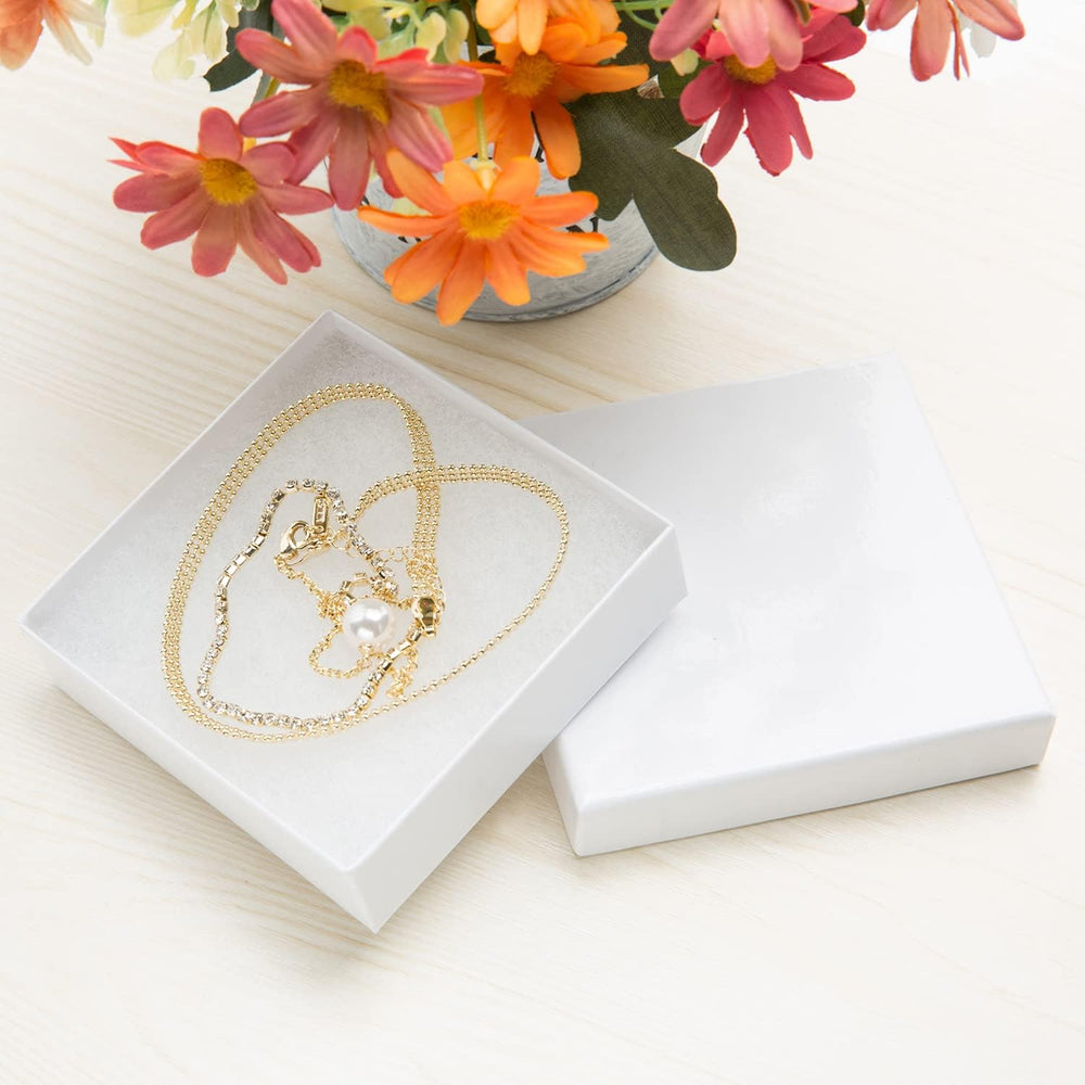 Magicool Hanger 96 Pack 3.5x3.5x1 Inch Cardboard Jewelry Boxes,Used for Neckl...