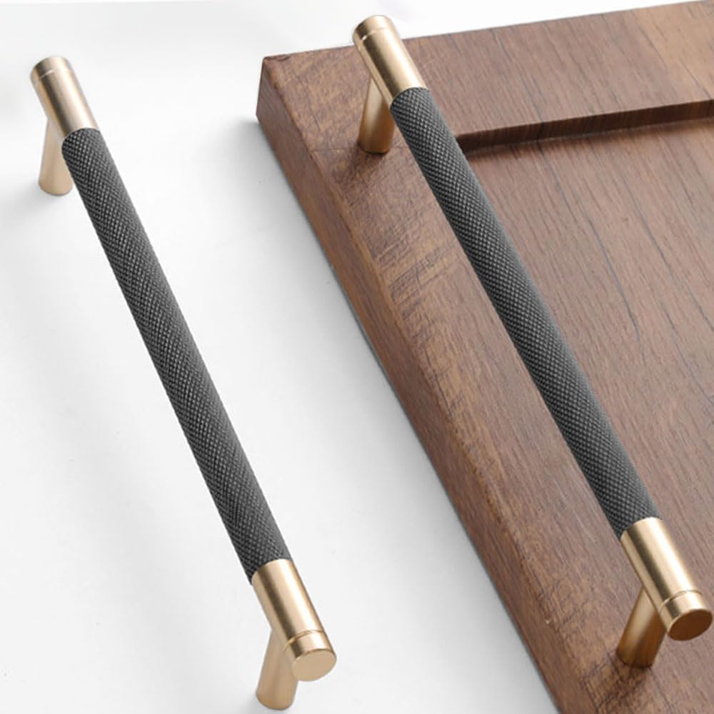 12 Pack 7 1/2 Inch 192 mm Gold and Grey Cabinet Handles Cabinet Pulls Aluminu...