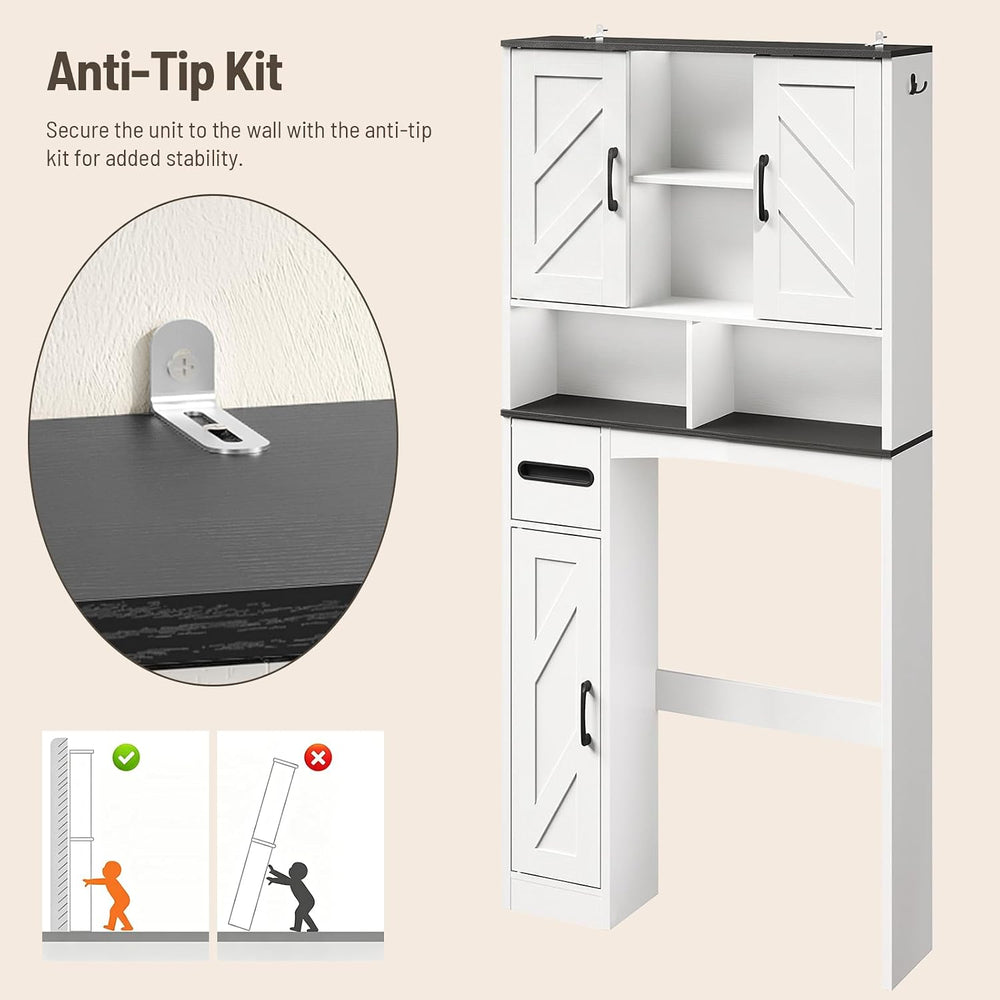 Over The Toilet Storage Cabinet with Barn Door