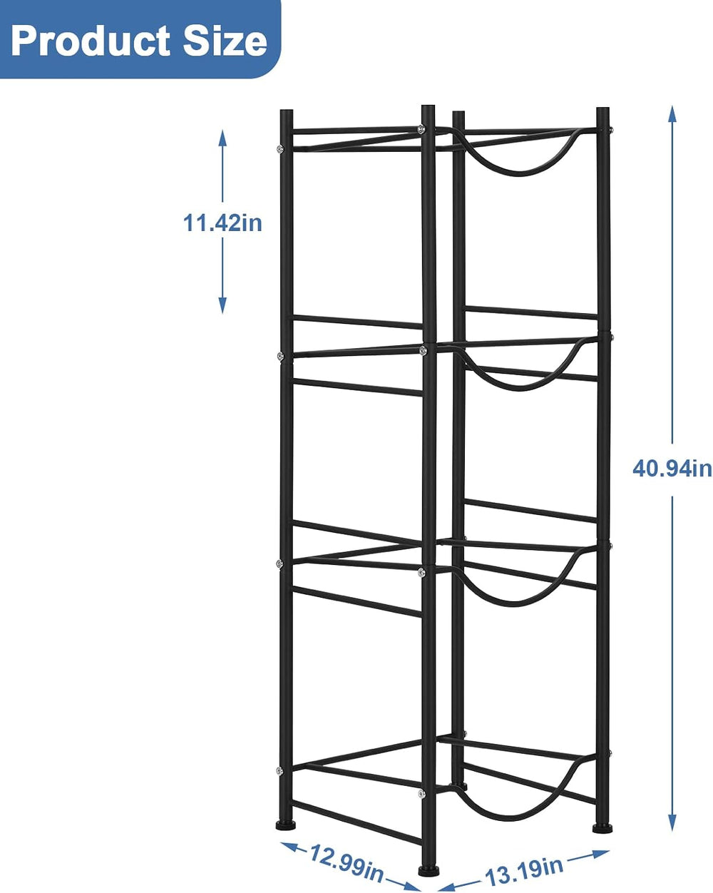 5 Gallon Water Bottle Jug Holder 4 Tier Heavy Duty Cooler Jug Storage Rack De...