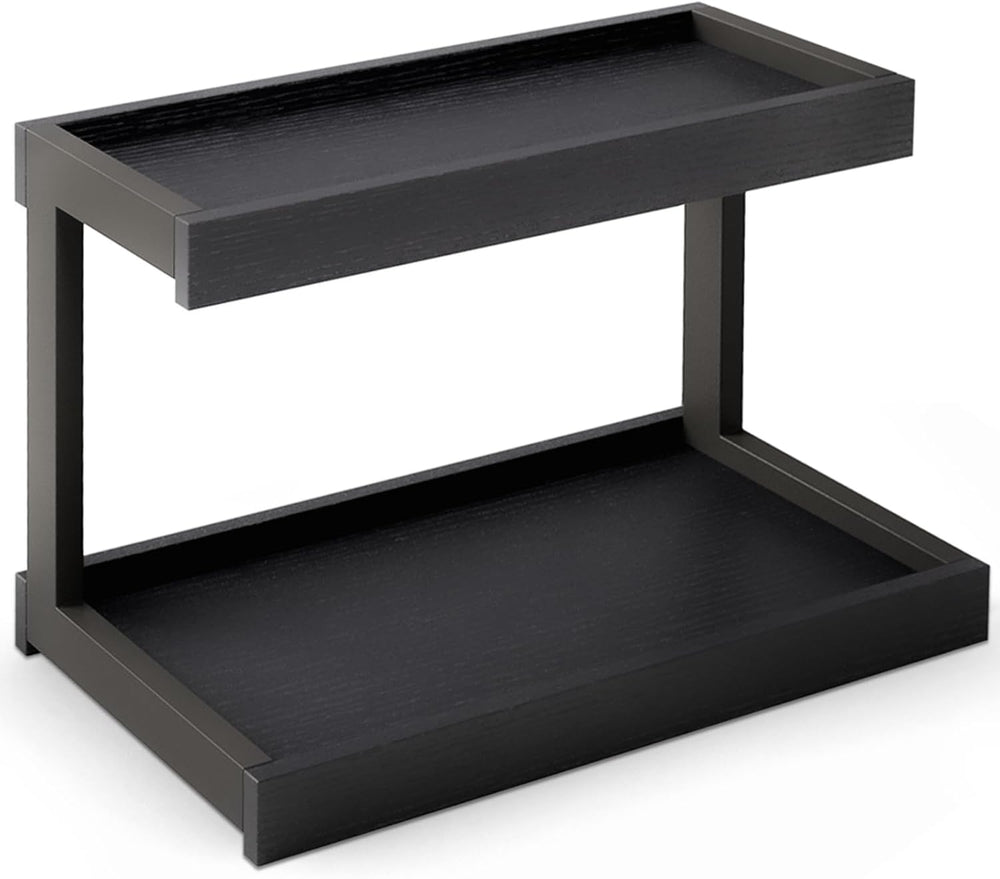 Counter Shelf Organizer, 2 Tier Spice Rack for Countertop, Black