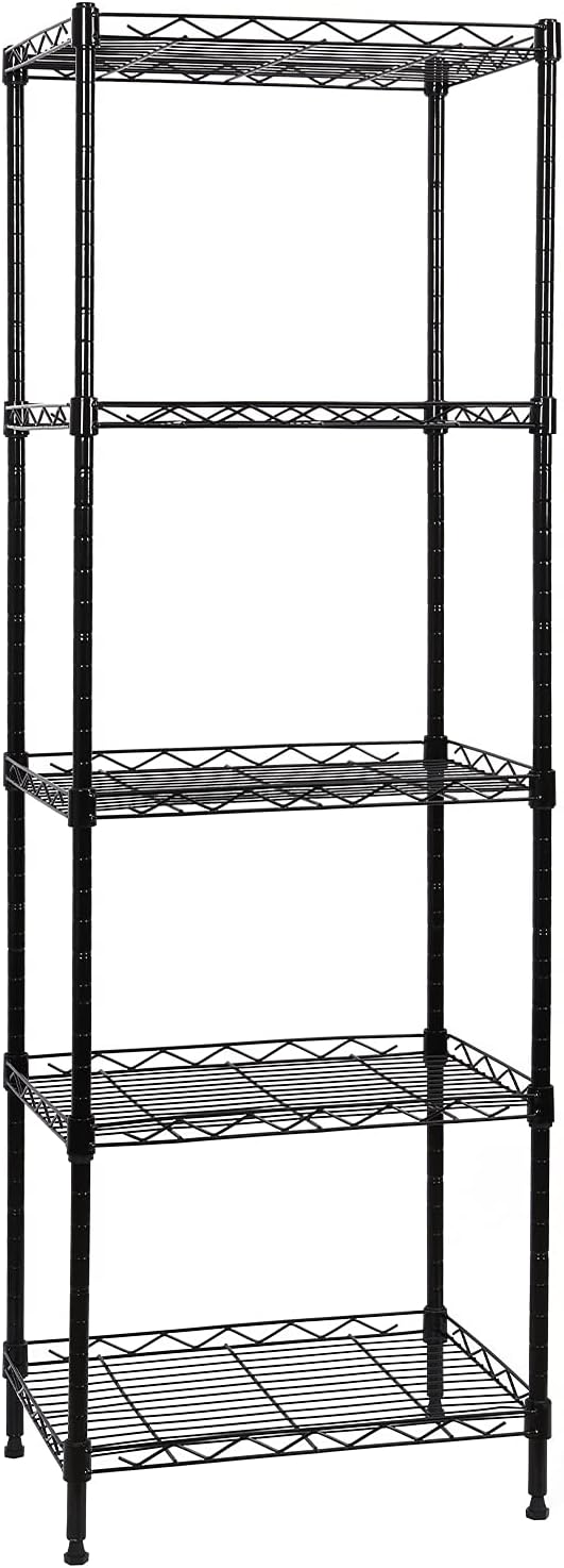 SUNLPH 5-Tier Wire Shelving Adjustable Shelves Unit Metal Storage Rack for La...