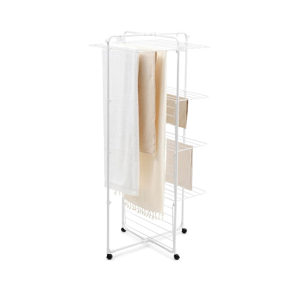 Brabantia HangOn Tower Clothes Drying Rack with Wheels | 98ft (30m) | White |...