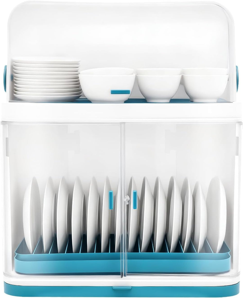 2 Tier Dish Drying Rack, Dish Drainer Drying Racks Multifunctional Large Dish...