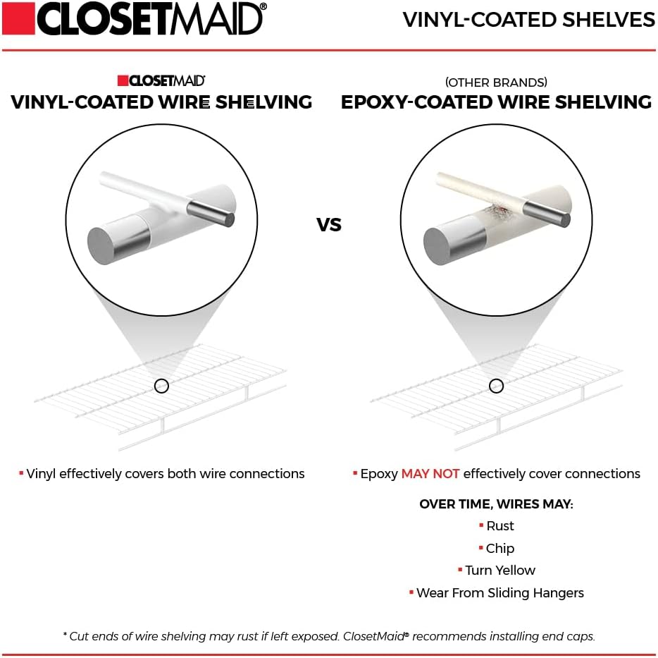 ClosetMaid ShelfTrack Wire Closet Organizer System, Adjustable from 7 to 10 F...