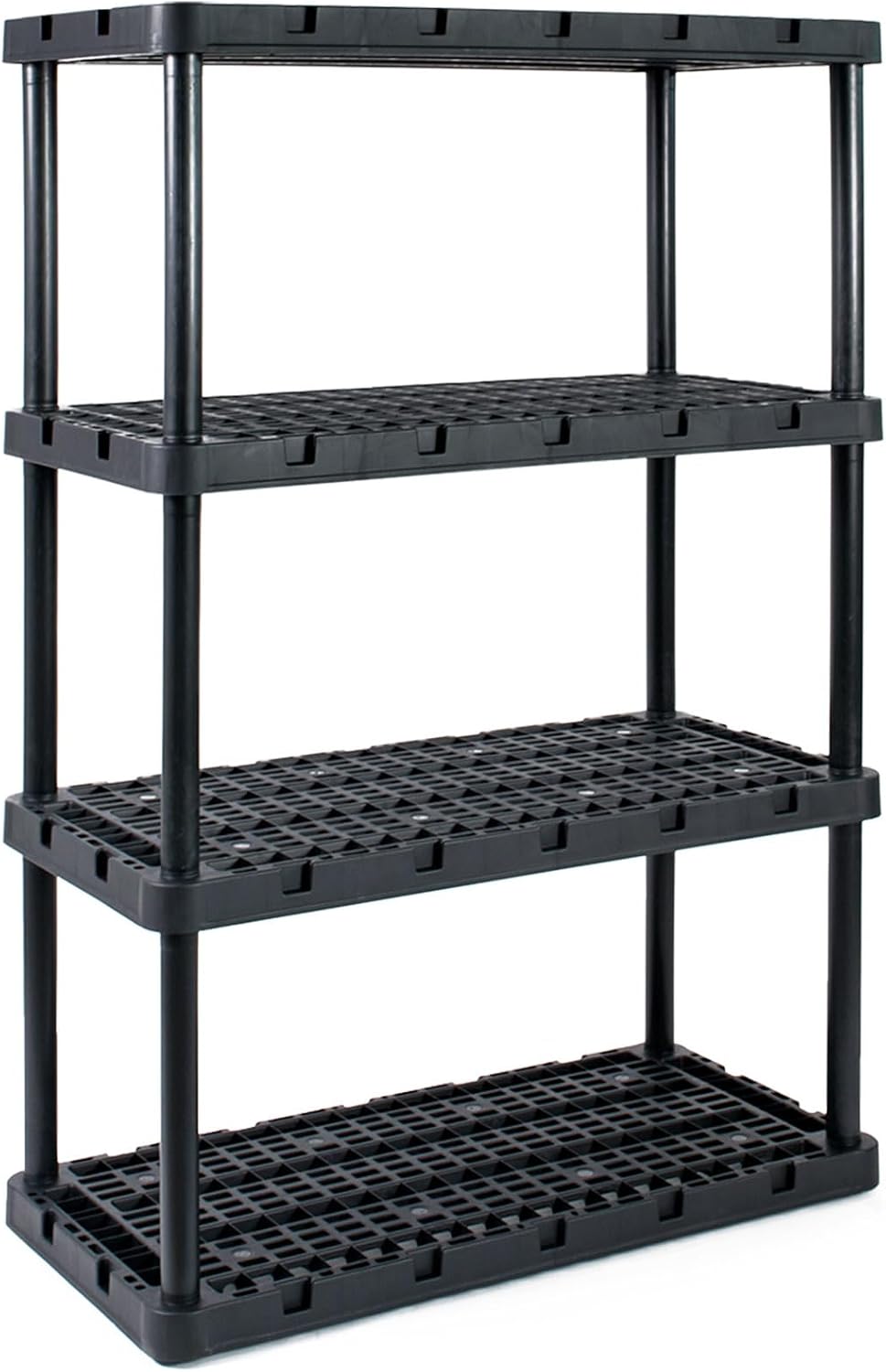 Gracious Living 3 Pack Heavy-Duty Storage Shelves, Knect-A-Shelf 4-Shelf Vent...