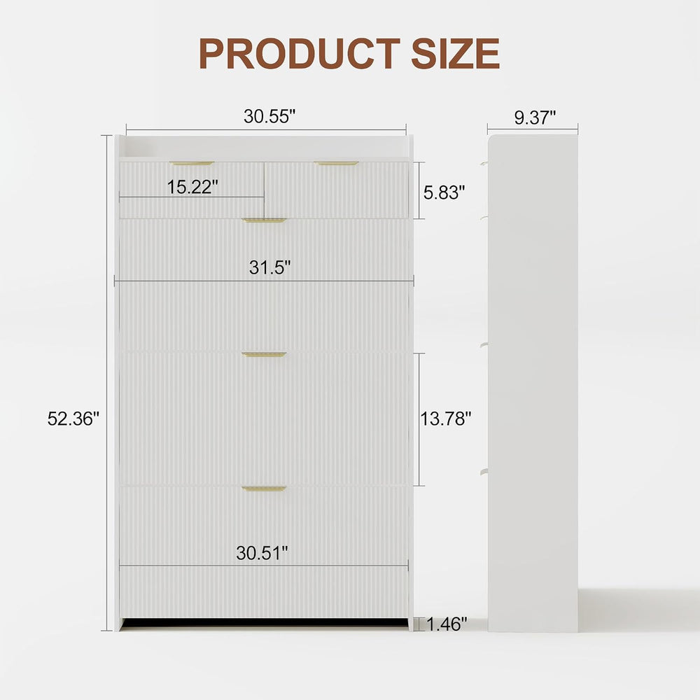 Modern Shoe Cabinet with 3 Flip Drawers & A Large Storage Drawer,Adjustab...