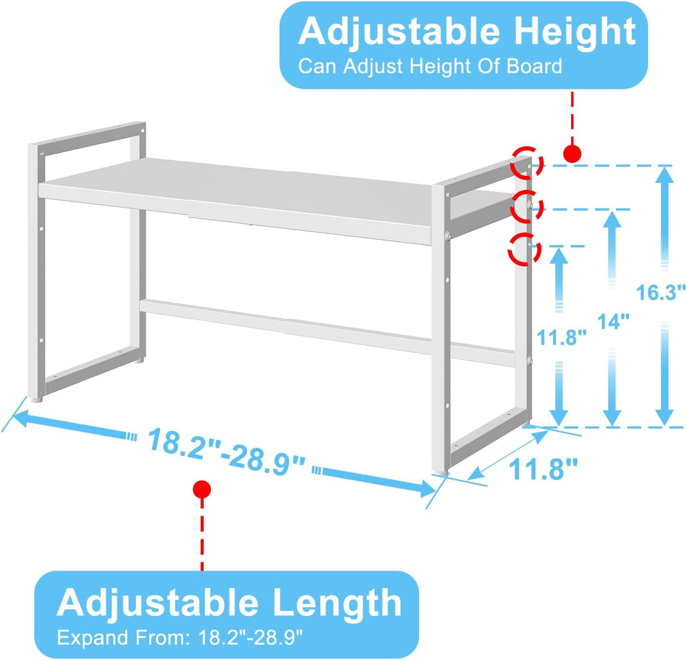 Expandable Kitchen Storage Shelves,110LBS Heavy Duty Metal Shelving Units and...