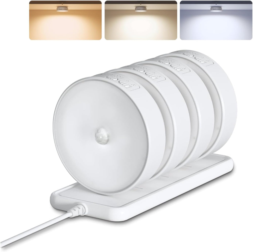 EZVALO 4 Pack Motion Sensor Closet Lights with Charging Station, 1200mAh Rech...