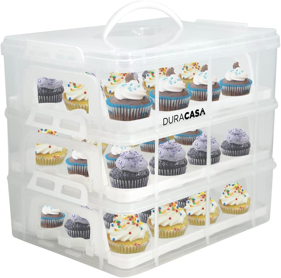 Cupcake Carrier, Cupcake Holder | Premium Upgraded Model Holds Cupcakes Stead...