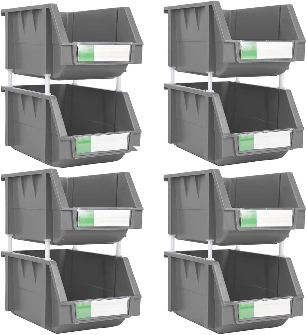Stackable Storage Bins 2 Pack – 5.9" W x 9.4" D x 4.9" ,Heavy ...