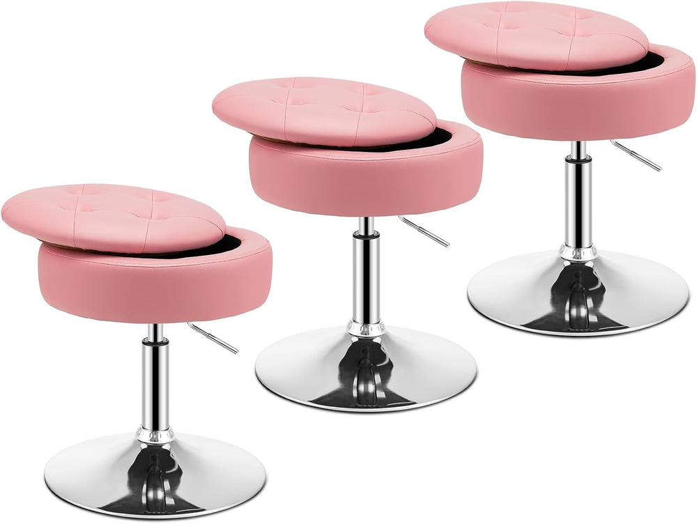 GIANTEX Adjustable Swivel Vanity Stool Set of 3, 360° Swivel 20"-26&quot...