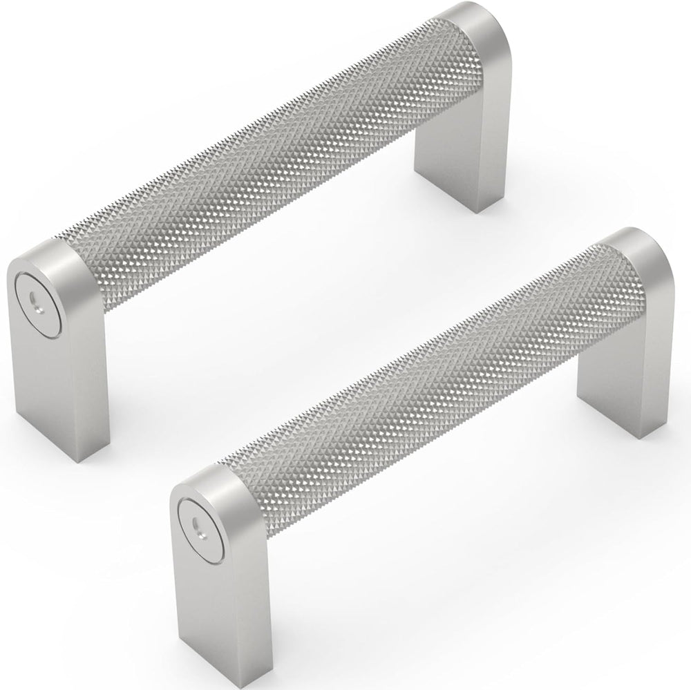 10 Pack Brushed Satin Nickel Cabinet Pulls knurled 3 Inch Hole Centers Kitche...
