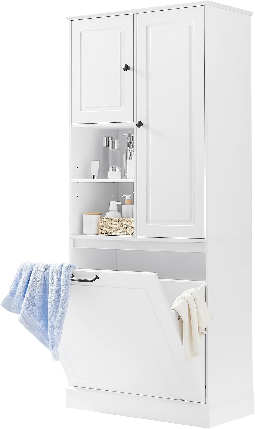 Bellemave 67.7” Tall Tilt-Out Laundry Cabinet Hamper, Large Pull Out Laundry ...